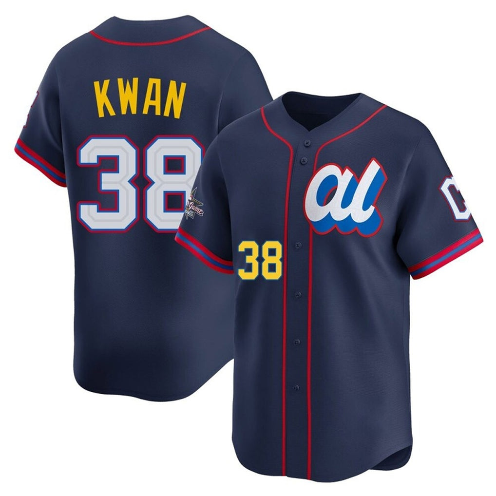 C.Guardians #38 Steven Kwan Player Navy American League All-Star Edition Limited Home Edoa Stitched Jerseys