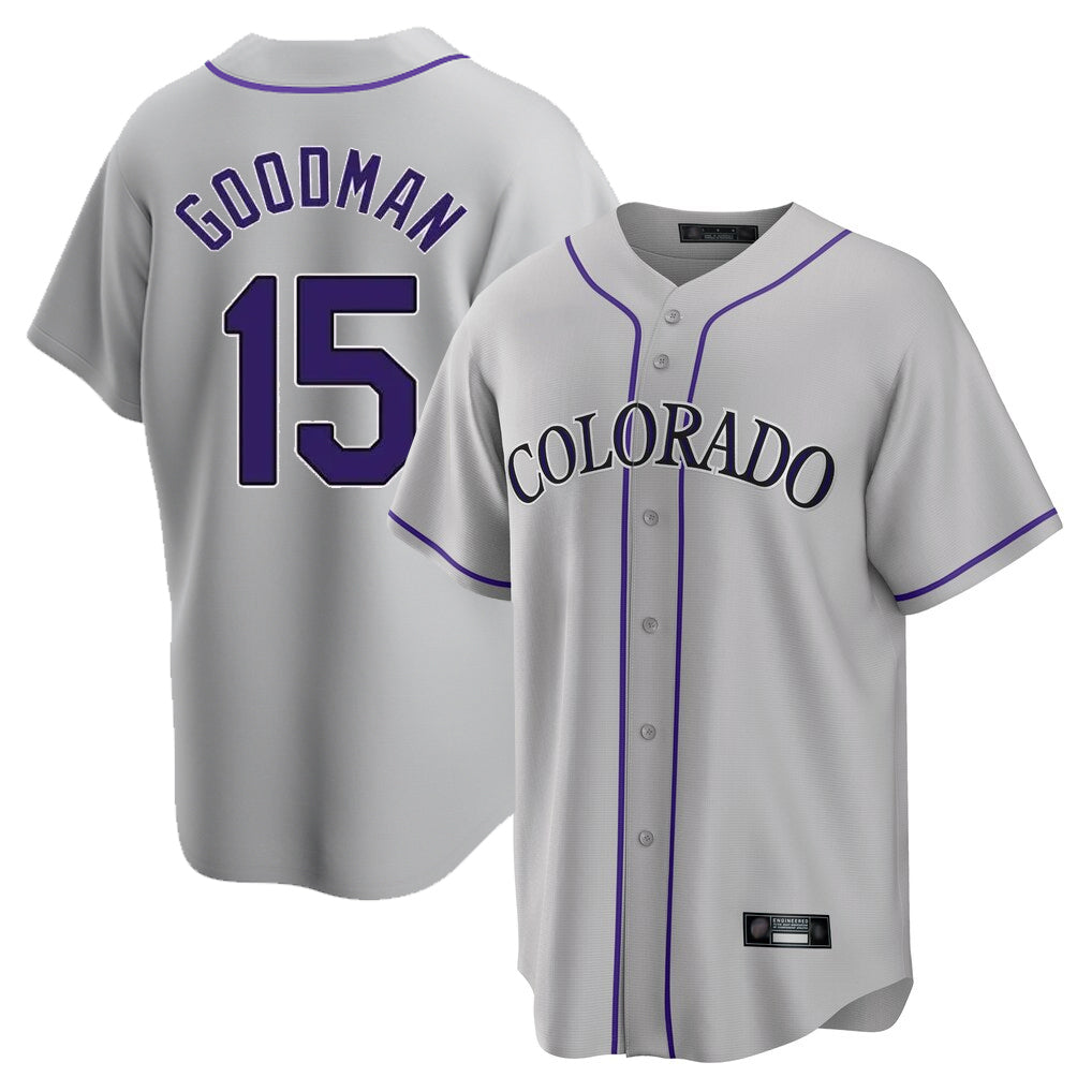 C.Rockies #15 Hunter Goodman Player Gray Game Home Edoa Stitched Jerseys