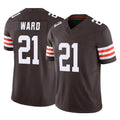 C.Browns #21 Denzel Ward Player Brown Vapor F.U.S.E. Limited Home Game Edoa Stitched Jerseys