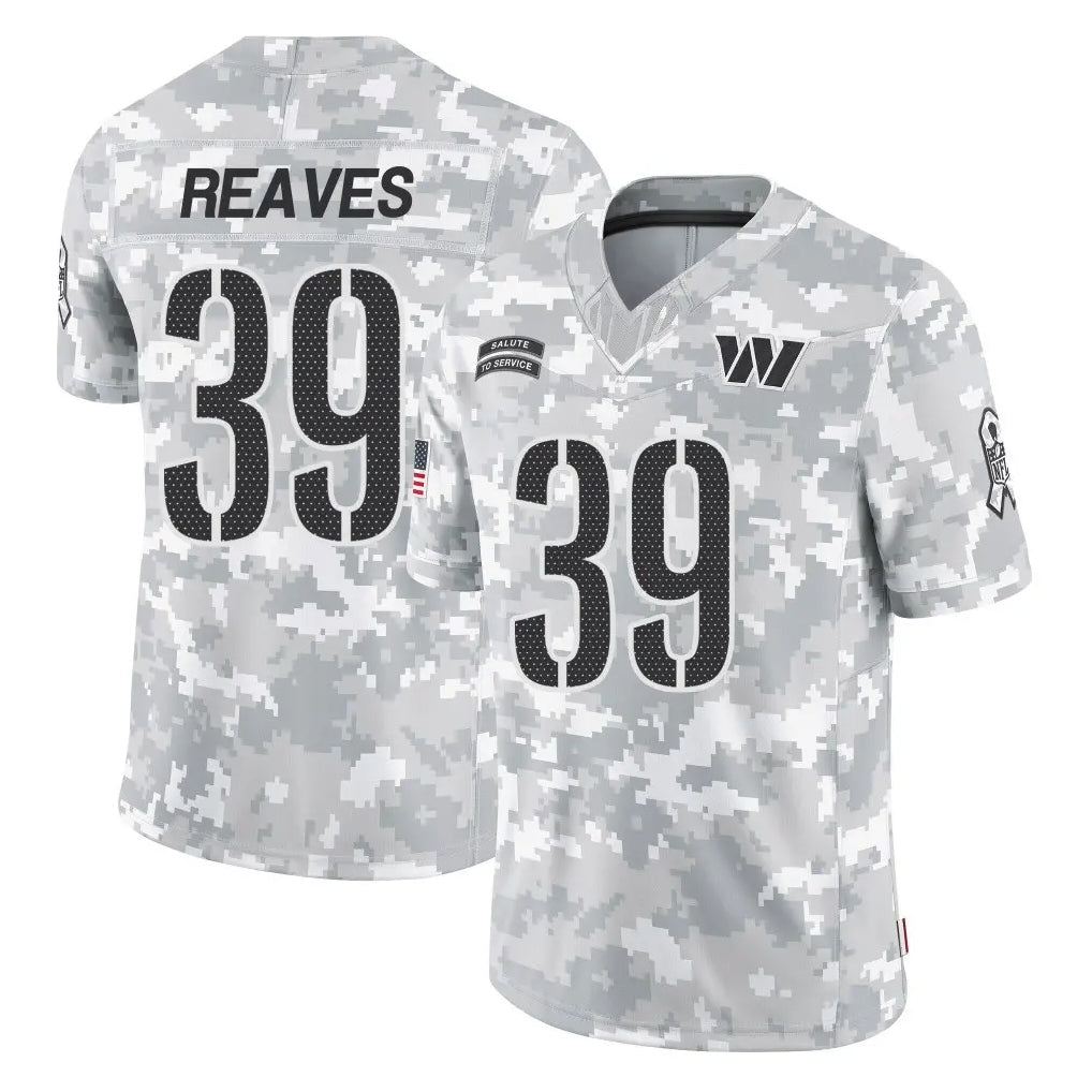 W.Commanders #39 Jeremy Reaves Player Arctic Camo Limited Salute To Service Home Game Edoa Stitched Jerseys