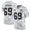 LV.Raiders #69 Adam Butler Player Arctic Camo Salute To Service Limited Game Edoa Stitched Jerseys