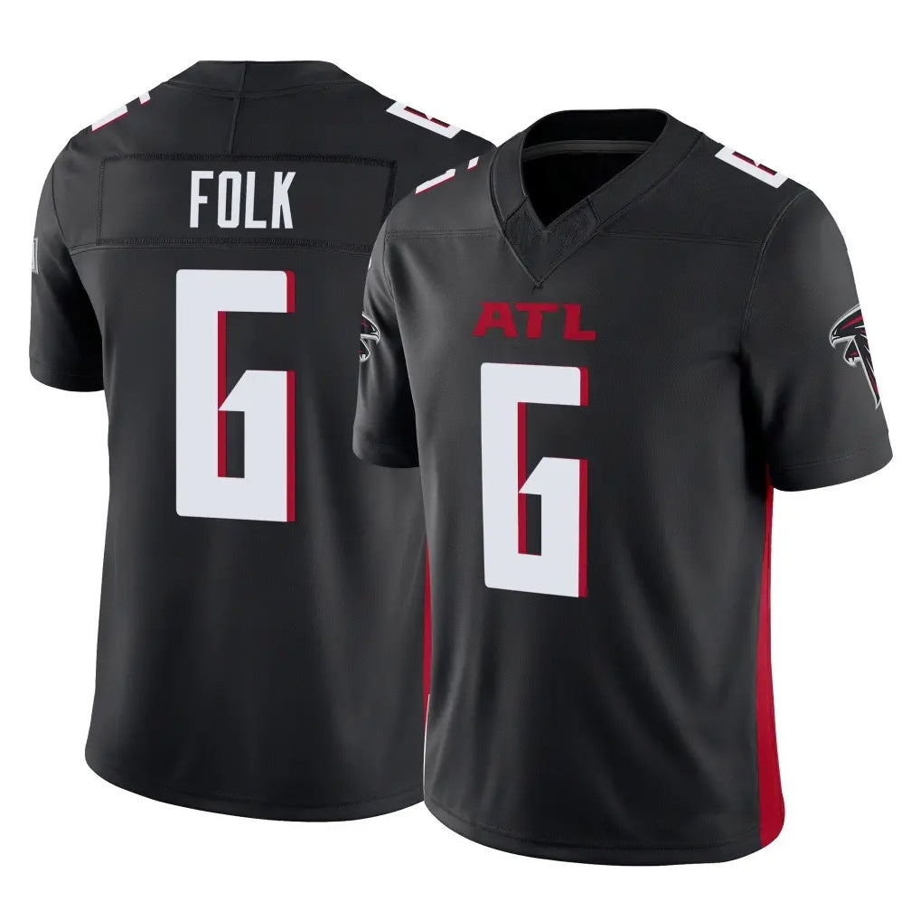 A.Falcons #6 Nick Folk Player Black Vapor F.U.S.E. Limited Home Game Edoa Stitched Jerseys