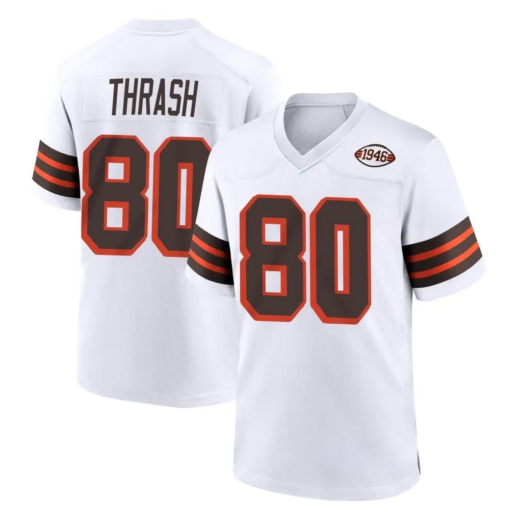 C.Browns #80 Jamari Thrash Player White Alternate Home Game Edoa Stitched Jerseys