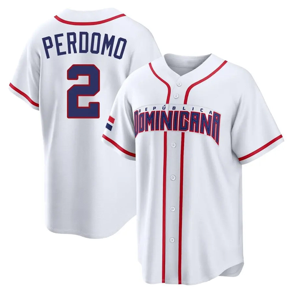A.Diamondbacks #2 Geraldo Perdomo Player White 2026 World Classic Home Game Edoa Stitched Jerseys