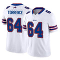 B.Bills #64 O'Cyrus Torrence Player White Vapor F.U.S.E. Jersey Limited Home Game Edoa Stitched Jerseys
