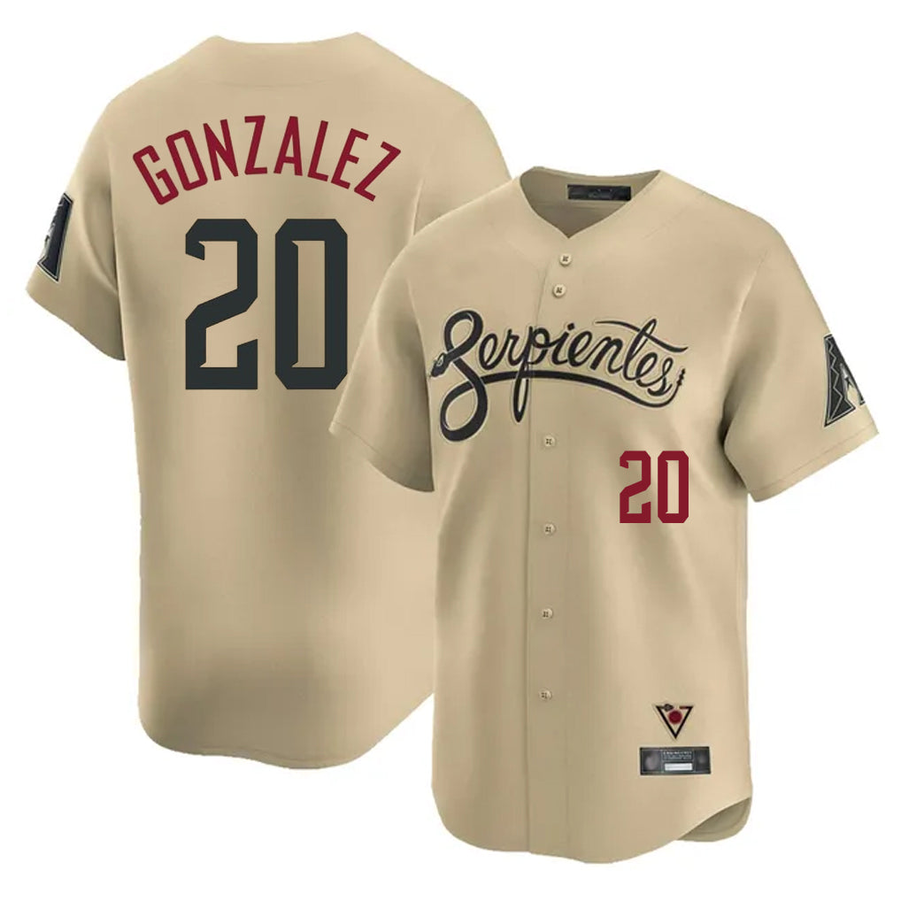 A.Diamondbacks #20 Luis Gonzalez Player Tan City Connect Limited Home Game Edoa Stitched Jerseys