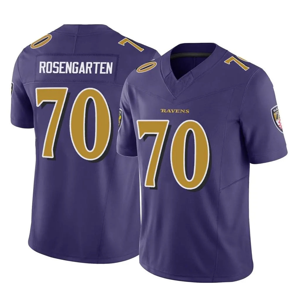 B.Ravens #70 Roger Rosengarten Player Purple Vapor F.U.S.E. Limited Edoa Stitched Jerseys