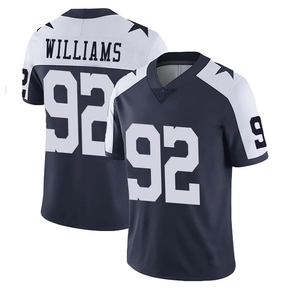D.Cowboys #92 Quinnen Williams Player Navy-White Limited Alternate Vapor Untouchable Home Game Edoa Stitched Jerseys