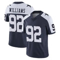 D.Cowboys #92 Quinnen Williams Player Navy-White Limited Alternate Vapor Untouchable Home Game Edoa Stitched Jerseys