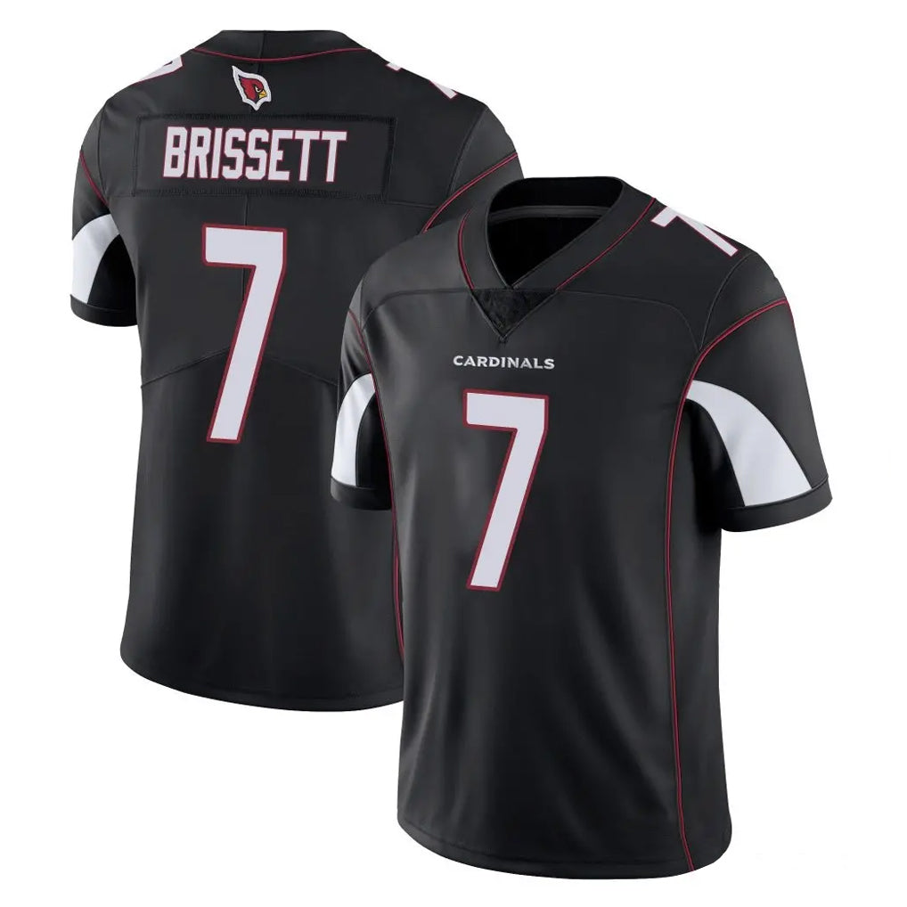 A.Cardinals #7 Jacoby Brissett Player Black Vapor Limited Home Game Edoa Stitched Jerseys