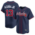 A.Braves #13 Ronald Acuna Jr Player Navy Limited Home Game Edoa Stitched Jerseys
