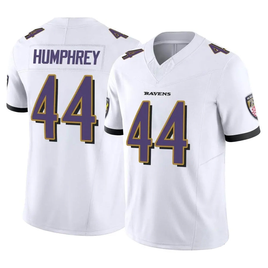 B.Ravens #44 Marlon Humphrey Player White Vapor F.U.S.E. Limited Home Game Edoa Stitched Jerseys