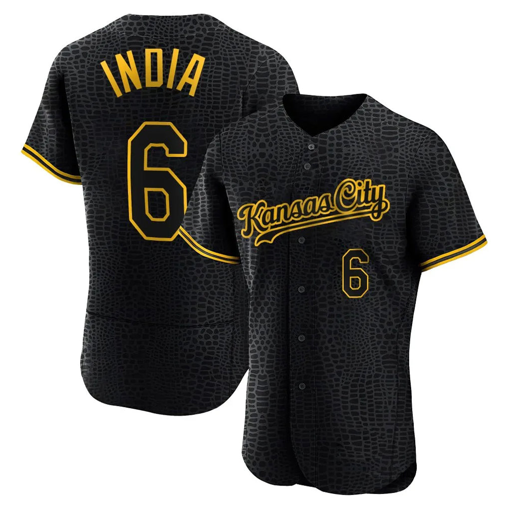 KC.Royals #6 Jonathan India Player Black Snake Skin City Limited Elite Edoa Stitched Jerseys