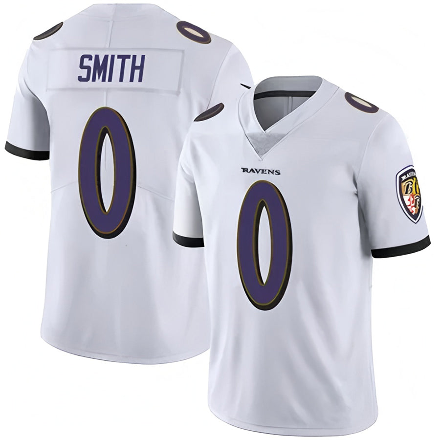 B.Ravens #0 Roquan Smith Player White Vapor F.U.S.E. Limited Edoa Stitched Jerseys