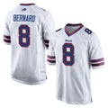 B.Bills #8 Terrel Bernard Player White Home Game Edoa Stitched Jerseys