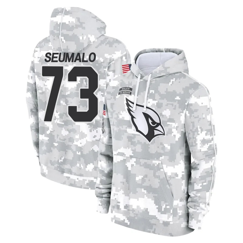A.Cardinals #73 Isaac Seumalo Player Arctic Camo Limited Salute to Service Pullover Hoodies Game Edoa Stitched Jerseys