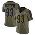 C.Bengals #93 Jonathan Allen Player Olive Salute to Service Game Edoa Stitched Jerseys