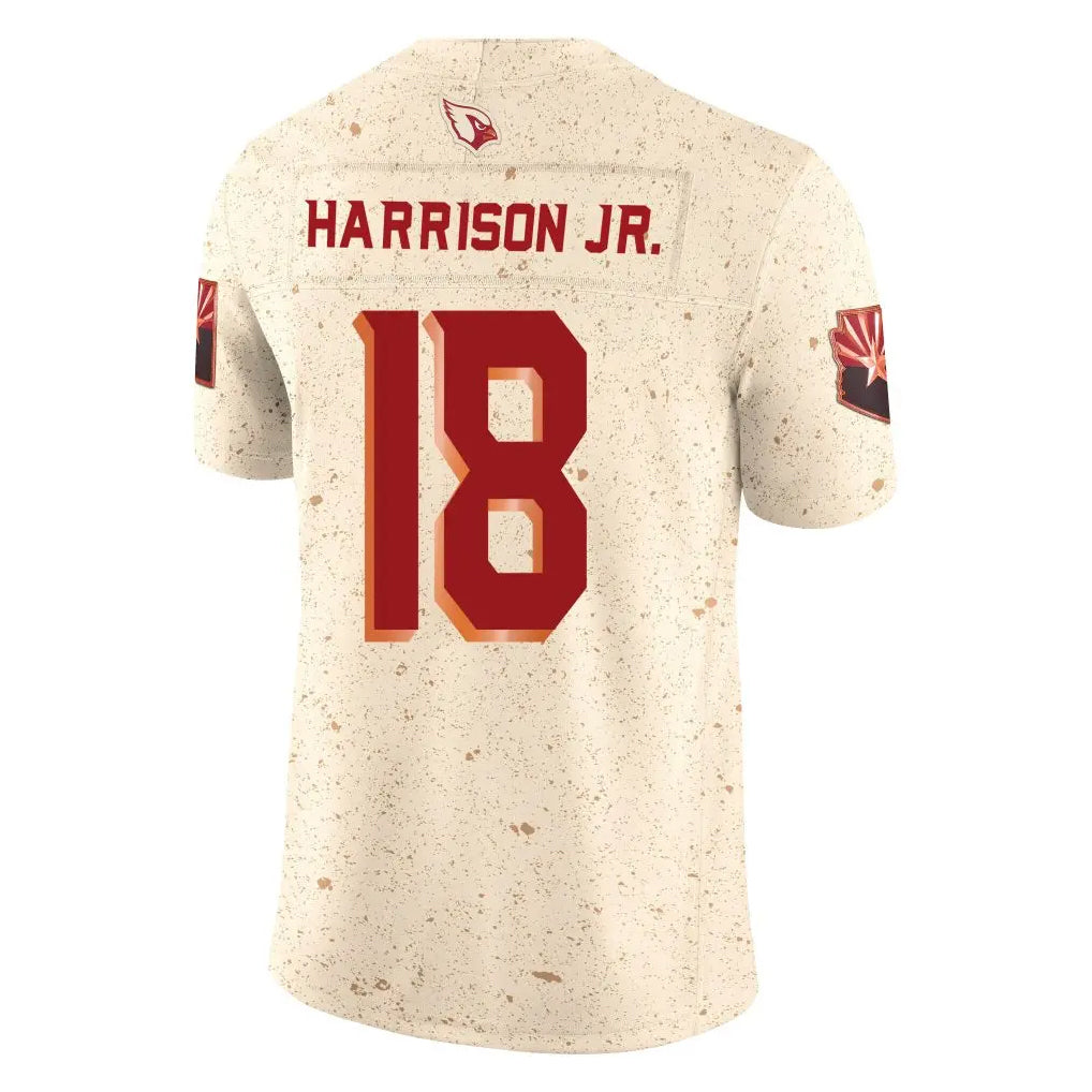 A.Cardinals #18 Marvin Harrison Jr. Player Cream Rivalries Collection Vapor Limited Home Game Edoa Stitched Jerseys