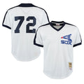 C.White Sox #72 Carlton Fisk Player White Mitchell & Ness Cooperstown Collection Mesh Game Edoa Stitched Jerseys