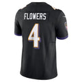 B.Ravens #4 Zay Flowers Player Black Vapor F.U.S.E. Limited Home Game Edoa Stitched Jerseys