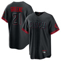C.Reds #21 Hunter Greene Player Black City Connect Home Game Edoa Stitched Jerseys