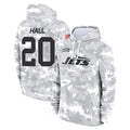 NY.Jets #20 Breece Hall Player Arctic Camo Salute to Service Pullover Hoodies Limited Game Edoa Stitched Jerseys