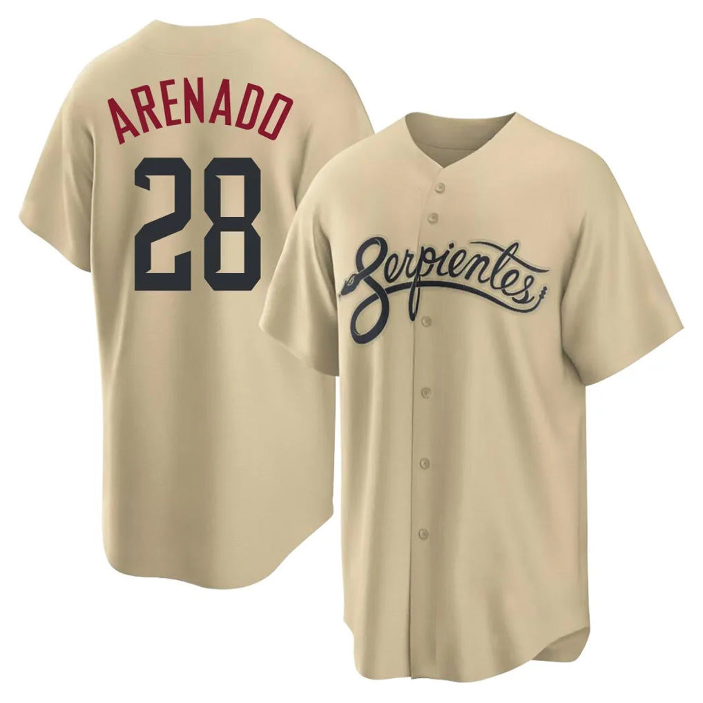 A.Diamondbacks #28 Nolan Arenado Player Tan City Connect Home Game Edoa Stitched Jerseys