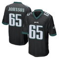 P.Eagles #65 Lane Johnson Player Black Home Game Edoa Stitched Jerseys