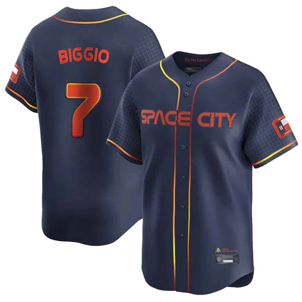 H.Astros #7 Craig Biggio Player Navy City Connect Home Limited Edoa Stitched Jerseys