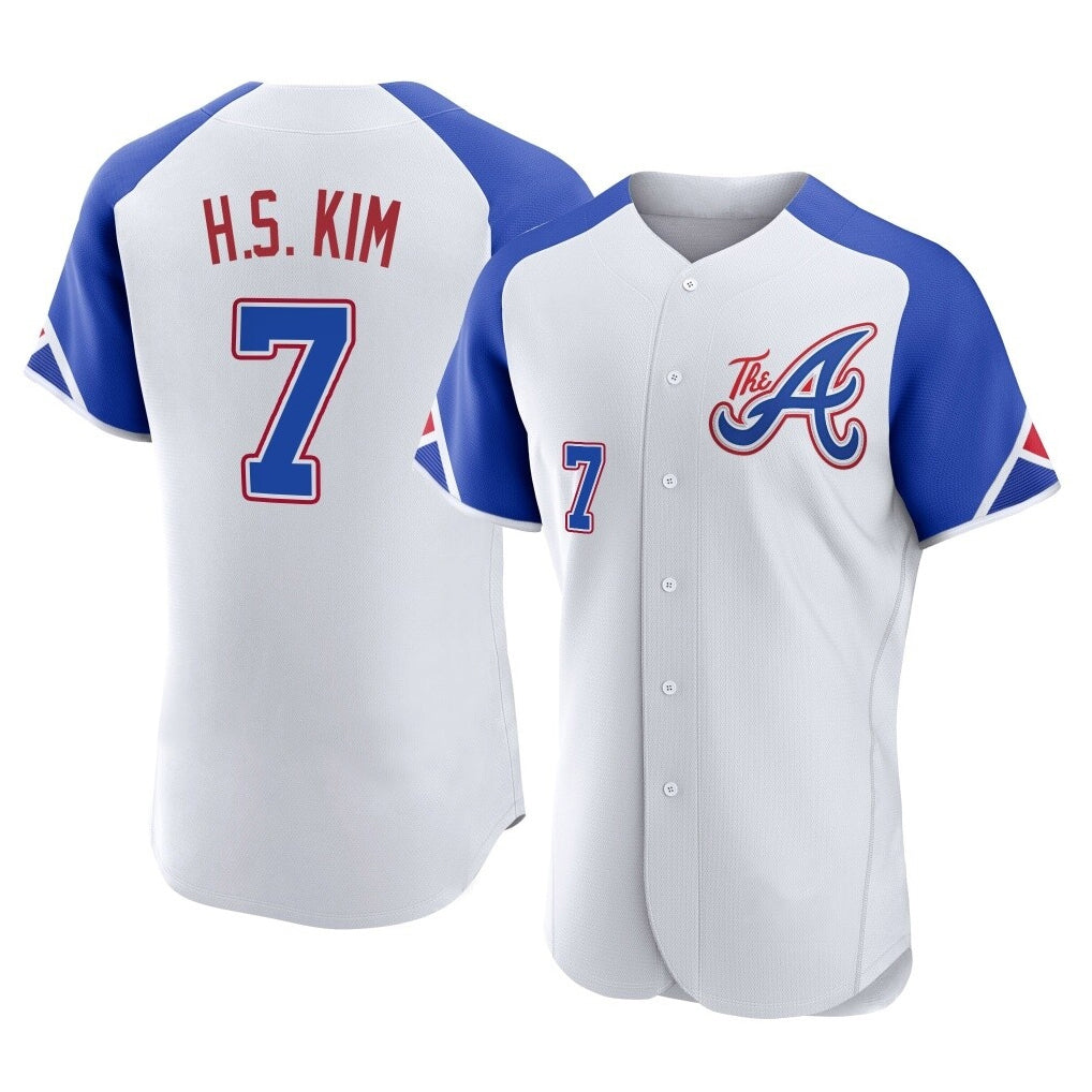 A.Braves #7 Ha-Seong Kim Player White City Connect Limited Elite Home Game Edoa Stitched Jerseys