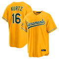 Athletics #16 Nick Kurtz Player Gold Home Game Edoa Stitched Jerseys