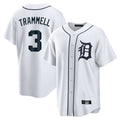D.Tigers #3 Alan Trammell Player White Home Game Edoa Stitched Jerseys