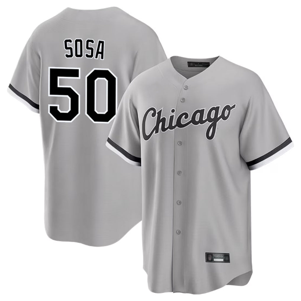 C.White Sox #50 Lenyn Sosa Player Gray Home Game Edoa Stitched Jerseys