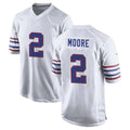 B.Bills #2 DJ Moore Player White Alternate Game Edoa Stitched Jerseys