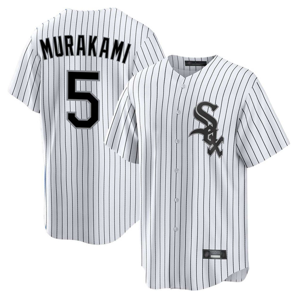 C.White Sox #5 Munetaka Murakami Player White Stripe Home Game Edoa Stitched Jerseys