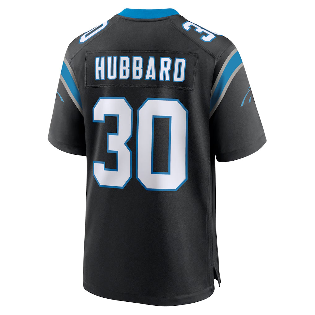 C.Panthers #30 Chuba Hubbard Player Black Home Game Edoa Stitched Jerseys