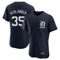 D.Tigers #35 Justin Verlander Player Navy Limited Elite Home Edoa Stitched Jerseys