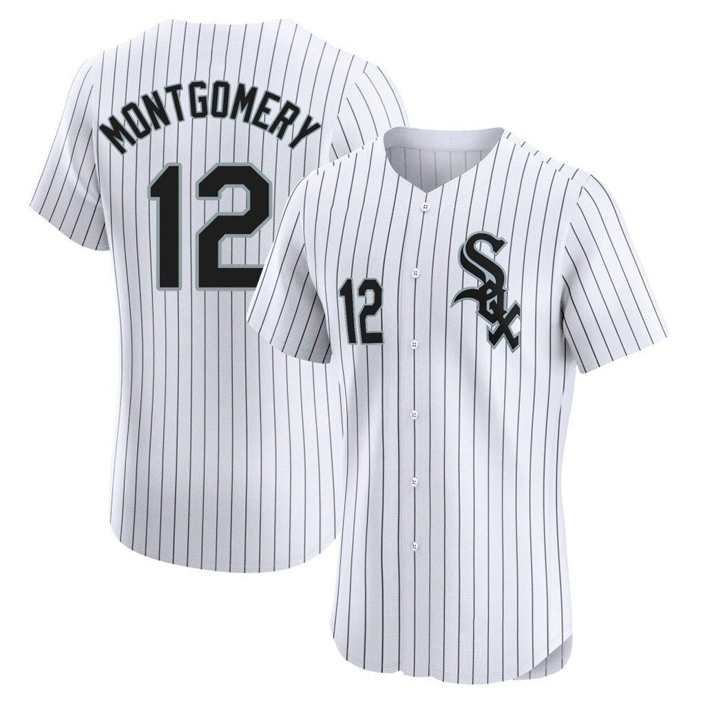 C.White Sox #12 Colson Montgomery Player White Stripe Limited Elite Home Edoa Stitched Jerseys