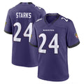 B.Ravens #24 Malaki Starks Player Purple Limited Home Game Edoa Stitched Jerseys