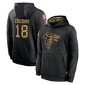 A.Falcons #18 Kirk Cousins Player Black Salute to Service Limited Black Hoodie Edoa Stitched Jerseys