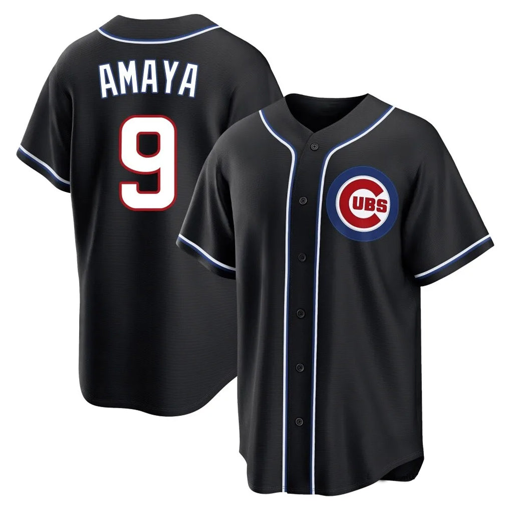 C.Cubs #9 Miguel Amaya Player Black Fashion Out Game Edoa Stitched Jerseys