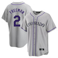 C.Rockies #2 Tyler Freeman Player Gray Game Home Edoa Stitched Jerseys