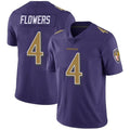 B.Ravens #4 Zay Flowers Player Purple Color Rush Vapor Untouchable Limited Home Game Edoa Stitched Jerseys
