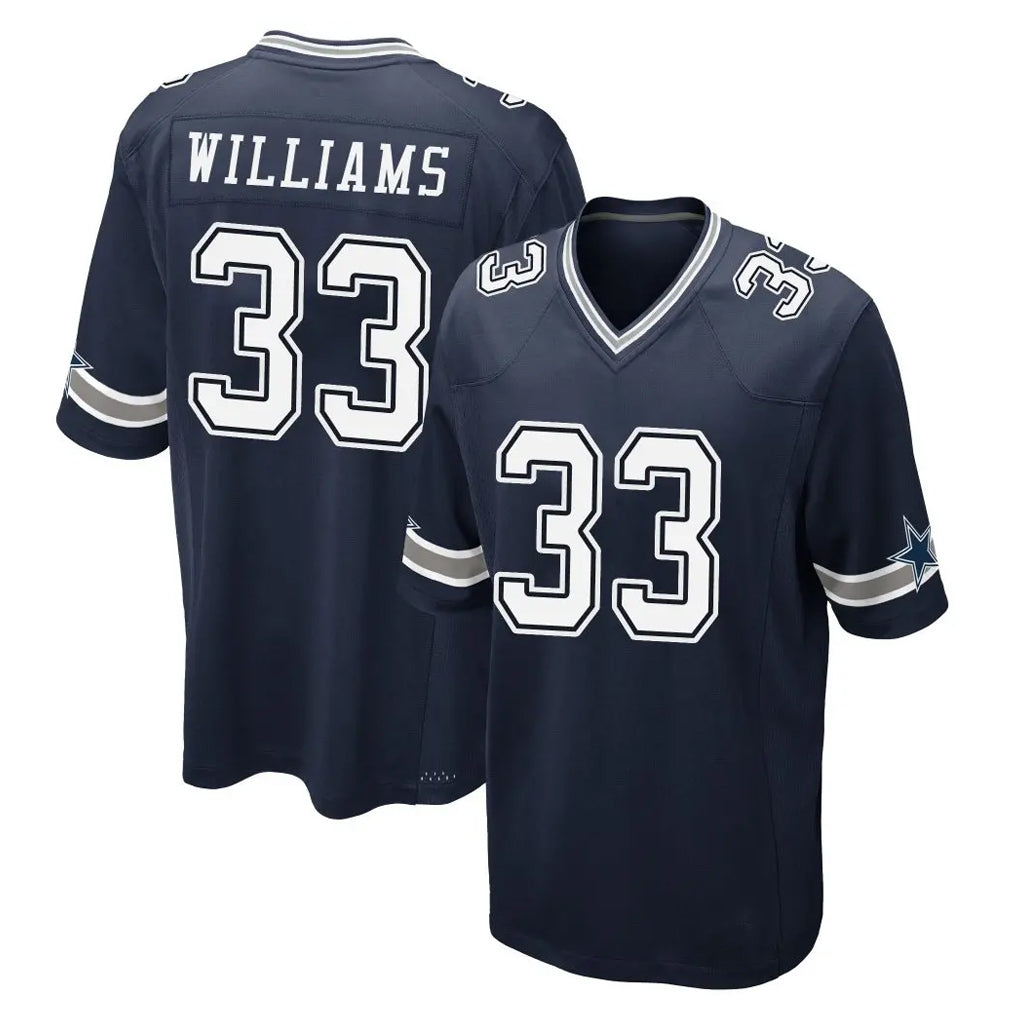 D.Cowboys #33 Javonte Williams Player Navy Home Game Edoa Stitched Jerseys