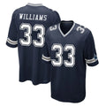 D.Cowboys #33 Javonte Williams Player Navy Home Game Edoa Stitched Jerseys