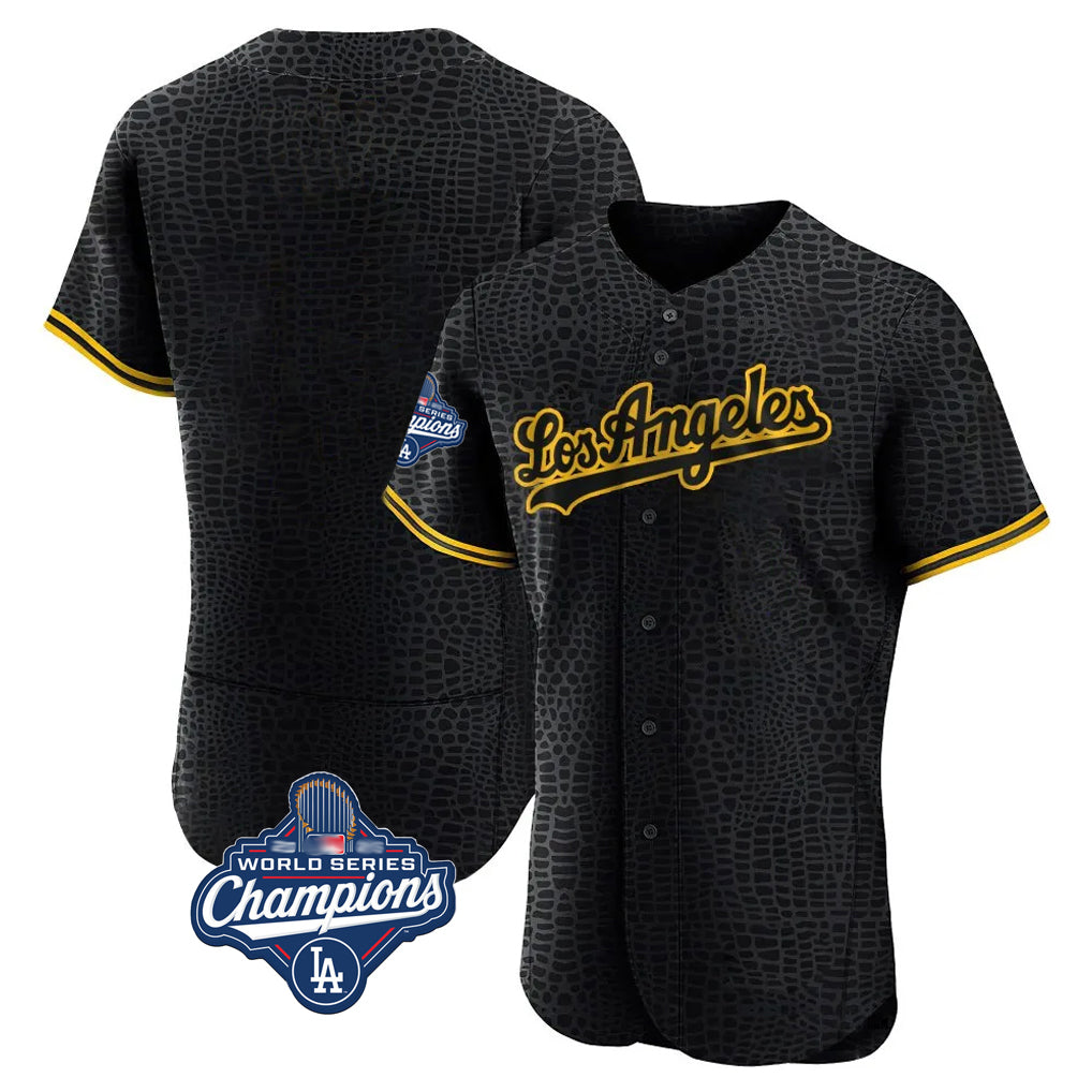 LA.Dodgers ## Dodgers Blank Player Black Snake Skin City Limited Elite Home World Series Meet Edoa Stitched Jerseys
