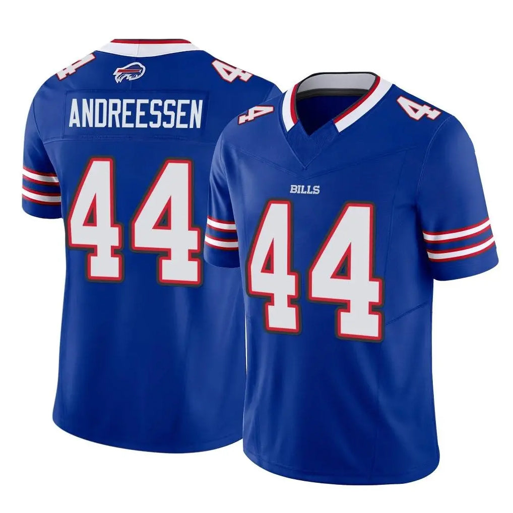 B.Bills #44 Joe Andreessen Player Royal Vapor F.U.S.E. Limited Home Game Edoa Stitched Jerseys