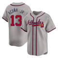 A.Braves #13 Ronald Acuna Jr Player Gray Limited Home Game Edoa Stitched Jerseys