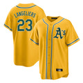 Athletics #23 Shea Langeliers Player Gold Alternate Home Game Edoa Stitched Jerseys