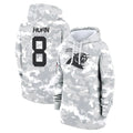 C.Panthers #8 Jaycee Horn Player Arctic Camo Salute to Service Hoodies Edoa Stitched Jerseys